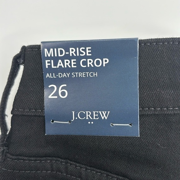 J Crew Factory Mid Rise Flare crop black jean all-day stretch size 26 NWT BT057 - Picture 6 of 12